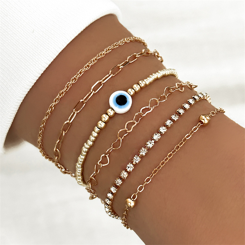 Lanxiu Lucky Evil Eye สร้อยข้อมือชุด Devils Eye ตุรกี Blue Eye Amulet Kabbalah ป้องกันกําไลข้อมือเครื่องประดับของขวัญ