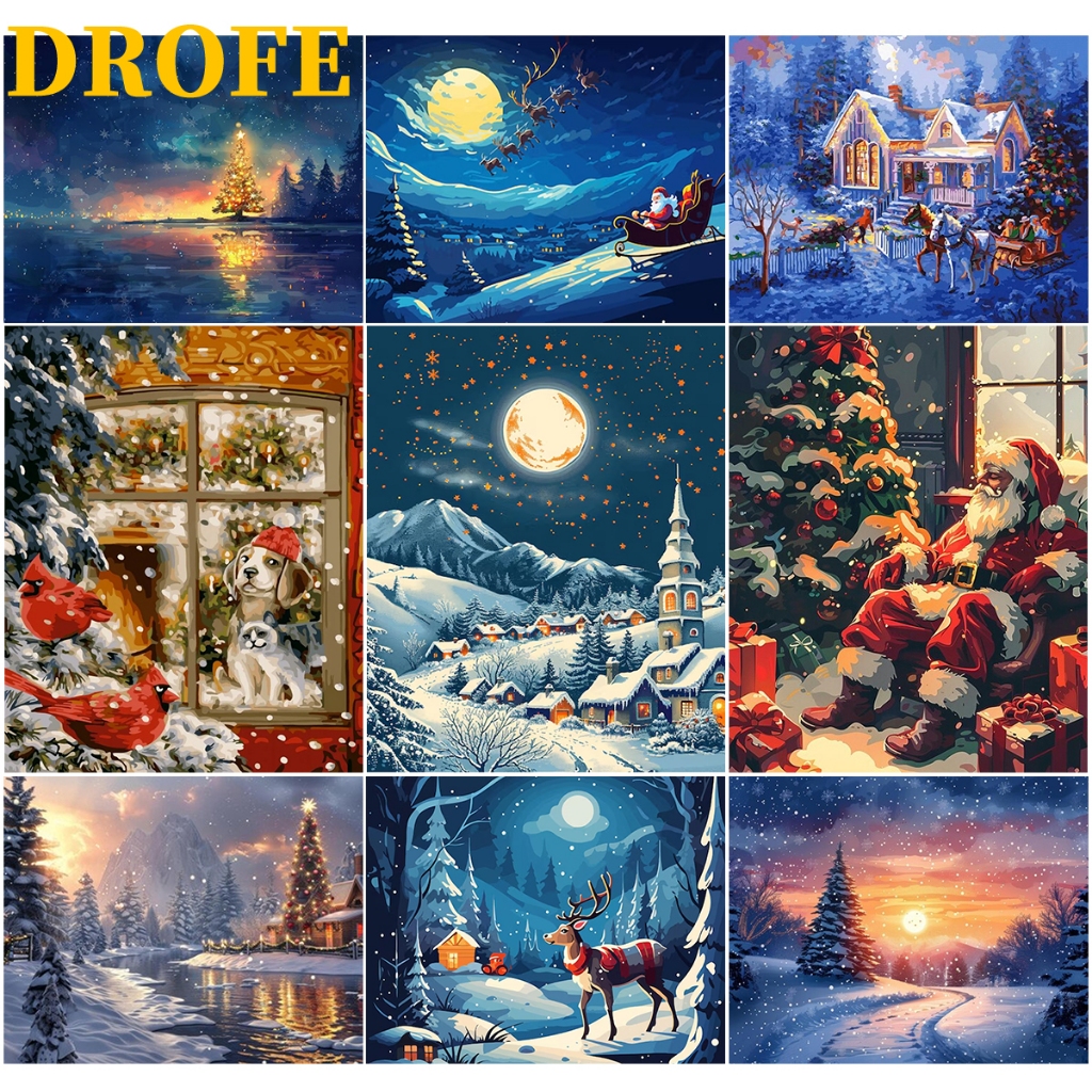 Drofe,ระบายสีตามตัวเลขมีกรอบ,คริสต์มาส,ระบายสี,paint by number,ภาพระบายสี,ภาพระบายสีตามตัวเลข,ศิลปะ,ระบายสีตามตัวเลขหลักสิบบ,ชุดระบายสีตามตัวเลข,ระบายสีรูปภาพ,สมุดระบายสี,ของแต่งห้อง,แต่งห้อง,จัดห้องนอน,ตกแต่งห้อง,แต่งห้องนอน