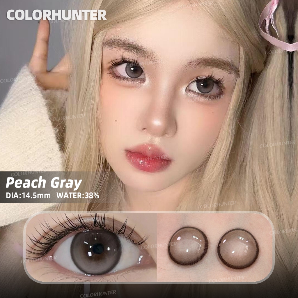 Colorhunter คอนแทคเลนส์ 2 ชิ้น คอนแทคเลนส์สีดํา G2 Black สําหรับ 1 ปีใช้ 14.2 มม.0-5.00 องศา