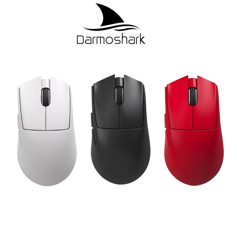 Darmoshark N5 เมาส์ไร้สายสามโหมดเมาส์น้ําหนักเบา PAW3395 รองรับตามหลักสรีรศาสตร์ 8k