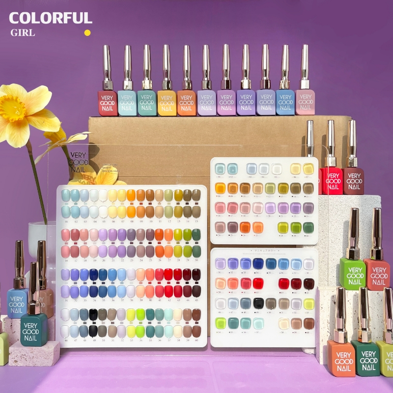 very good 60สี ฟรีชาร์ตสี เบส ท๊อป สีเจล15ml สีเจล ยกเซต เซตสีเจล