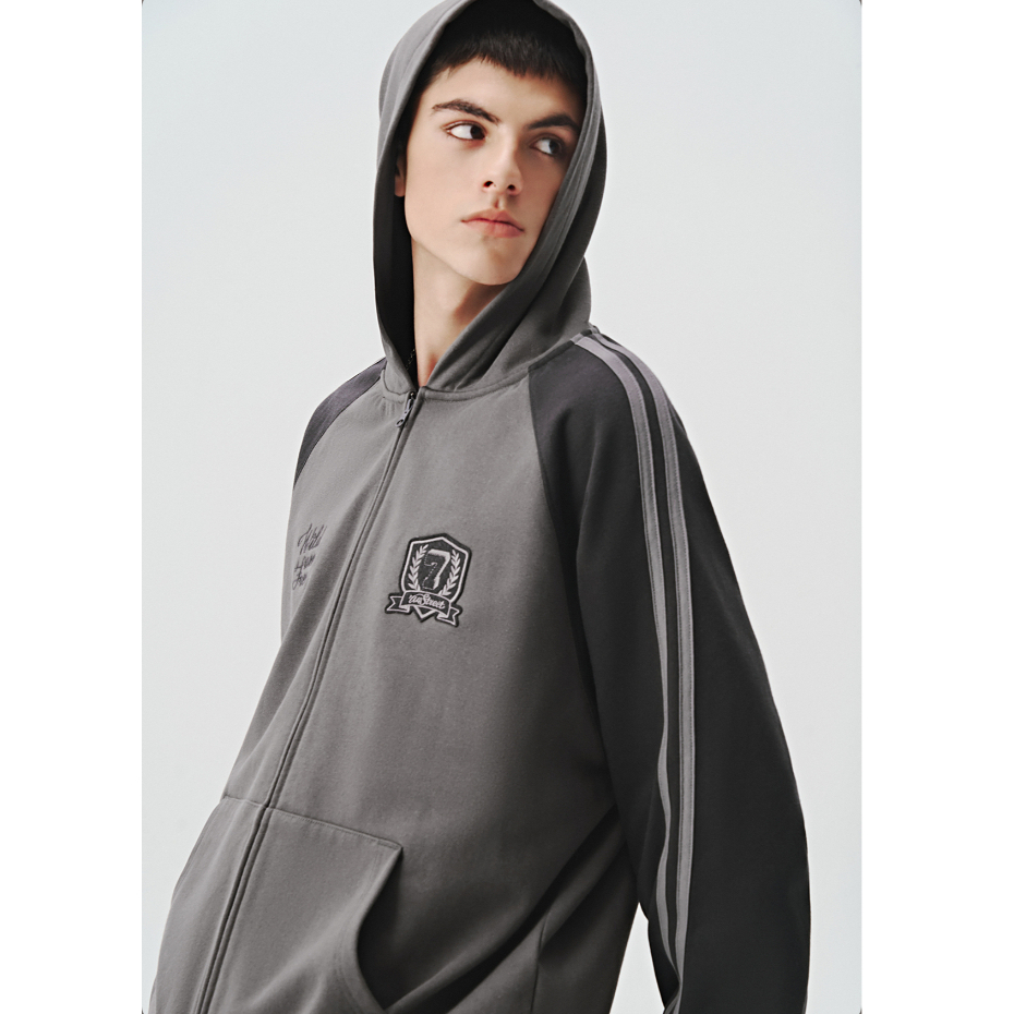 SUIKONE Suikeone เสื้อสเวตเตอร์มีฮู้ดสามบาร์ American high street ฤดูใบไม้ร่วงผู้ชายและผู้หญิงสไตล์วิทยาลัยเสื้อสเวตเตอร์มีฮู้ดหลวม ราคา ถูกที่สุด ดีลบีเคเค แกลเลอรีภาพที่ 6