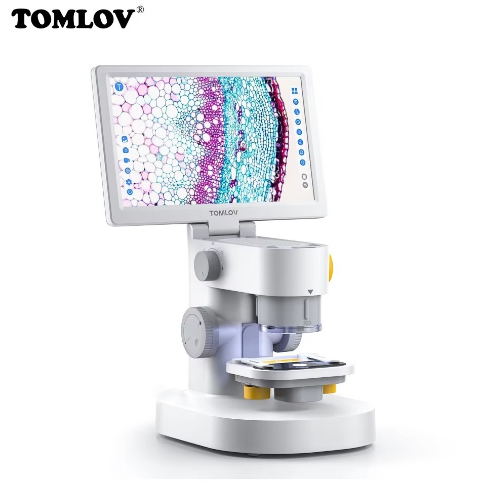 [🔥Microbiological Microscope🔥]Tomlov DM301 กล้องจุลทรรศน์ชีวภาพดิจิตอล 1200X 9 IPS Touchscreen 1080P