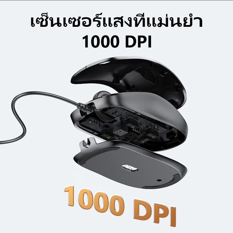 Kuesee เมาส์ เม้าส์แบบมีสาย เมาส์มีสาย Wired Mouse USB Optical Mouse 1000DPI 【PC / Mac】
