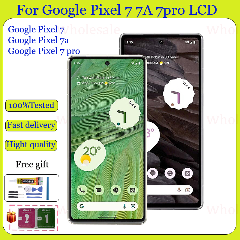 Original AMOLED Pixel 7 สําหรับ Google Pixel 7A Pixel7 pro กรอบ LCD และ Touch Screen Digitizer Assem