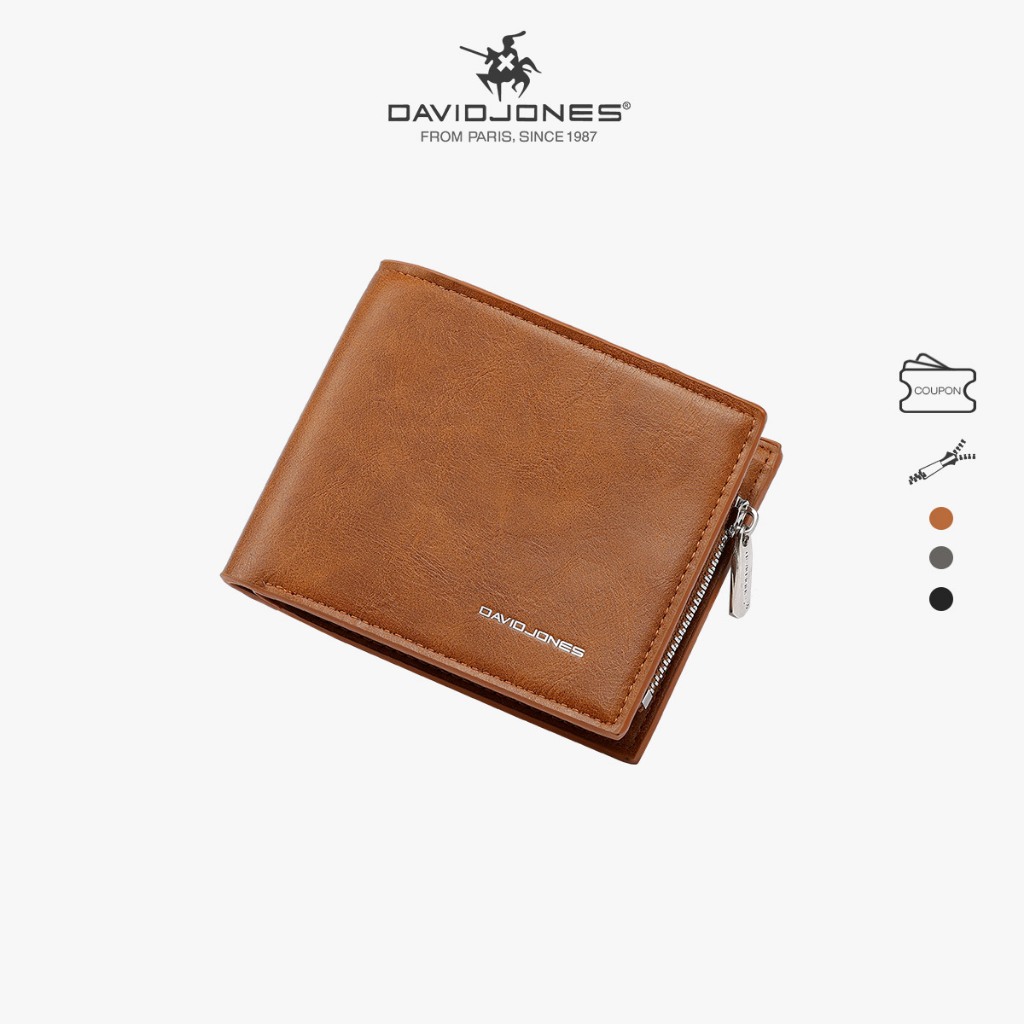 David Jones Paris กระเป๋าสตางค์ หนัง PU ขนาดเล็ก สําหรับผู้ชาย