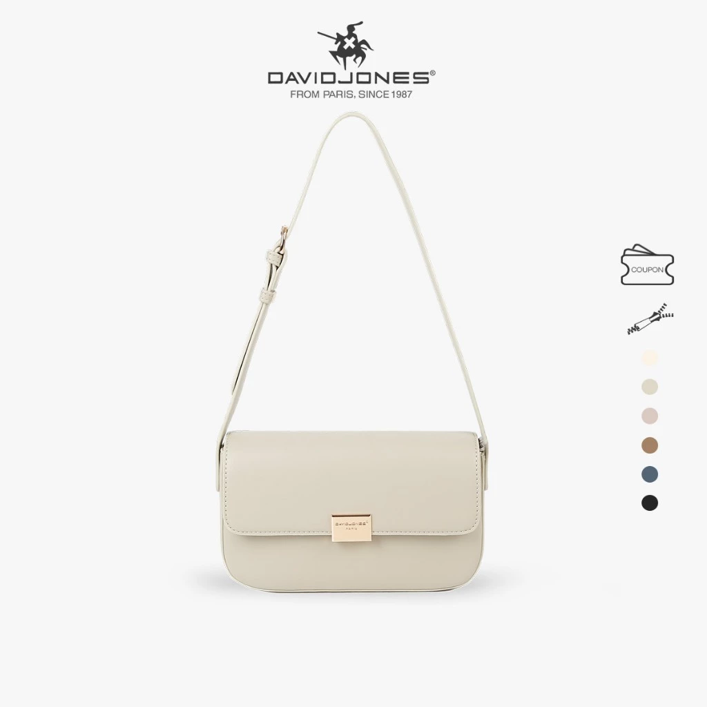 David Jones Paris กระเป๋าสะพายไหล่ กระเป๋าถือ หนัง pu สําหรับสตรี