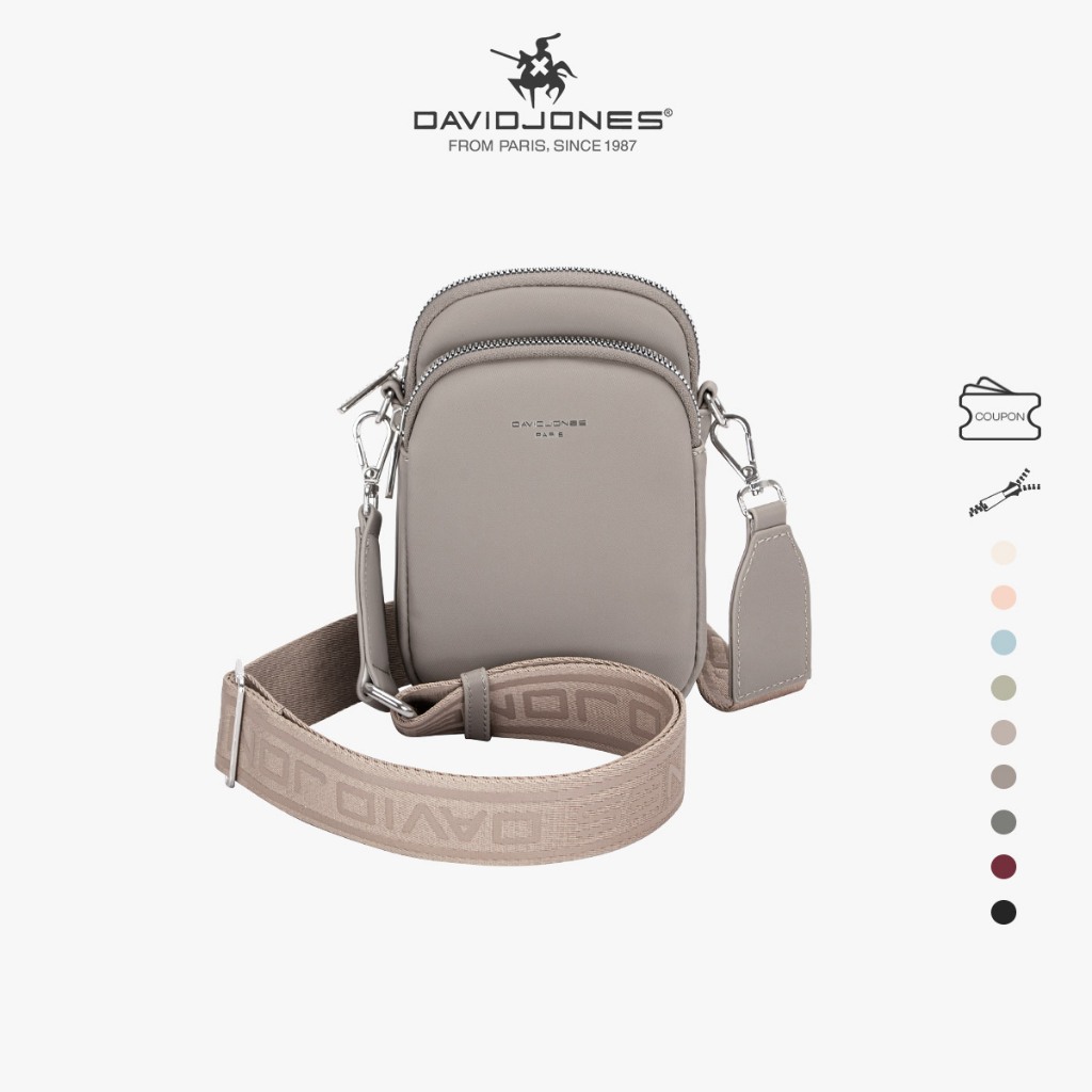 David Jones Paris กระเป๋าสะพายไหล่ สะพายข้าง หนัง pu ขนาดเล็ก สําหรับผู้หญิง