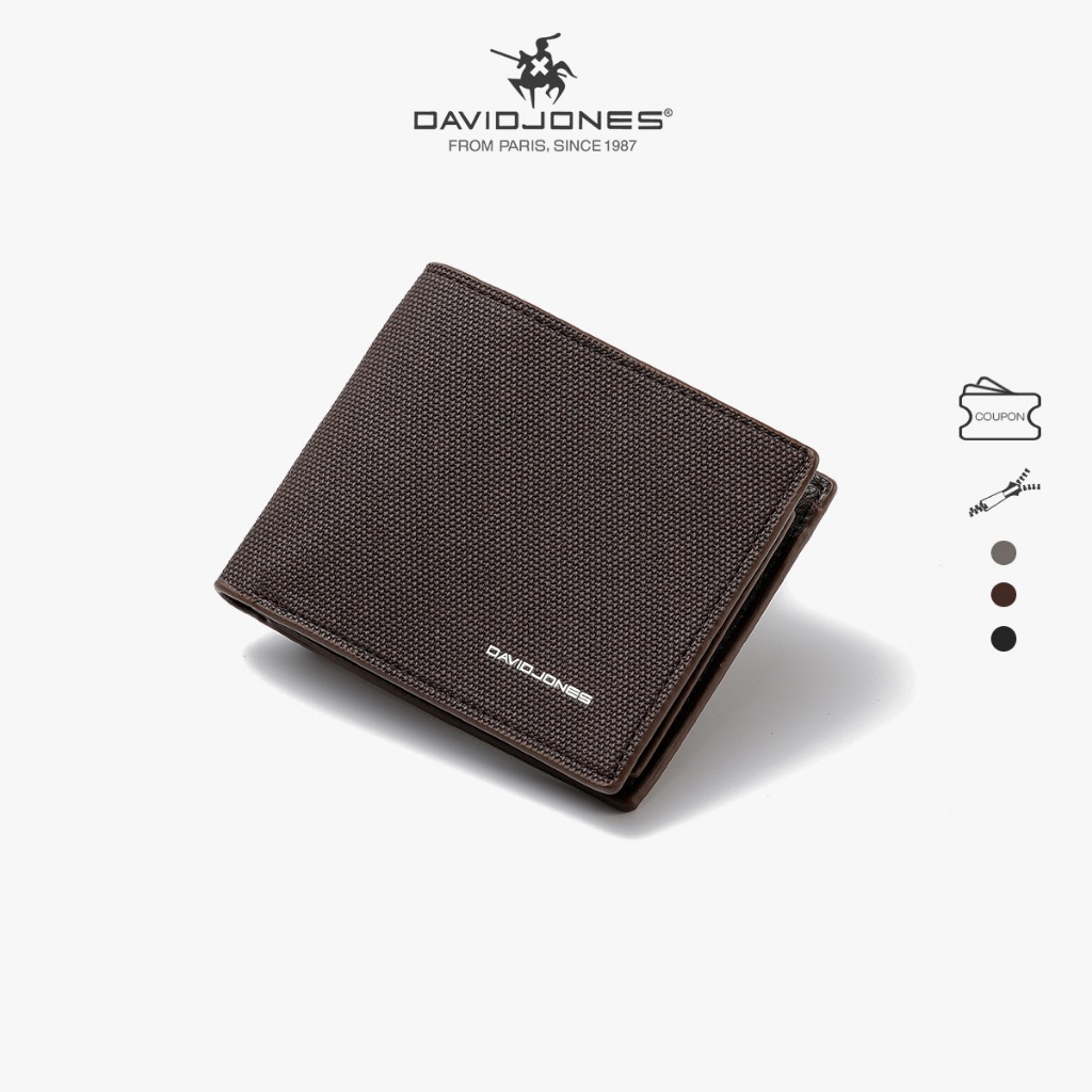 David Jones Paris กระเป๋าสตางค์ หนังโพลีเอสเตอร์ ขนาดเล็ก สําหรับผู้ชาย
