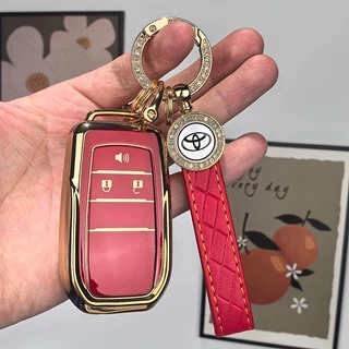 Toyota ดัดแปลงรถ Remote Key Case ผู้ถือพวงกุญแจสําหรับ Toyota Vios/ Yaris/Vitz/Commuter/Vigo/Innova/Fortuner Toyota พับ Key Cover