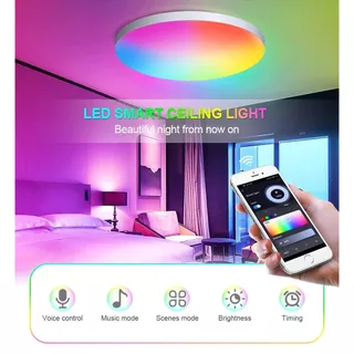 Tuya WIFI สมาร์ท LED โคมไฟเพดานรอบ Dimming RGB แผง APP ควบคุมโคมไฟเพดานห้องนอนในร่มโคมไฟ