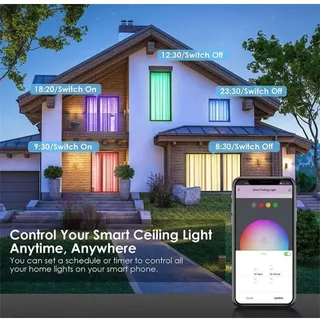 Tuya WIFI สมาร์ท LED โคมไฟเพดานรอบ Dimming RGB แผง APP ควบคุมโคมไฟเพดานห้องนอนในร่มโคมไฟ