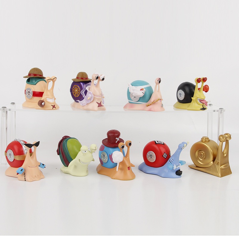 9 ชิ้น/เซ็ต 8 ซม.Eiichiro Oda อะนิเมะ One Piece รูป Luffy Den Mushi โทรศัพท์ Snail Worm รุ่น Q PVC ตัวเลขการกระทําตุ๊กตาของเล่น - รูปที่ 2