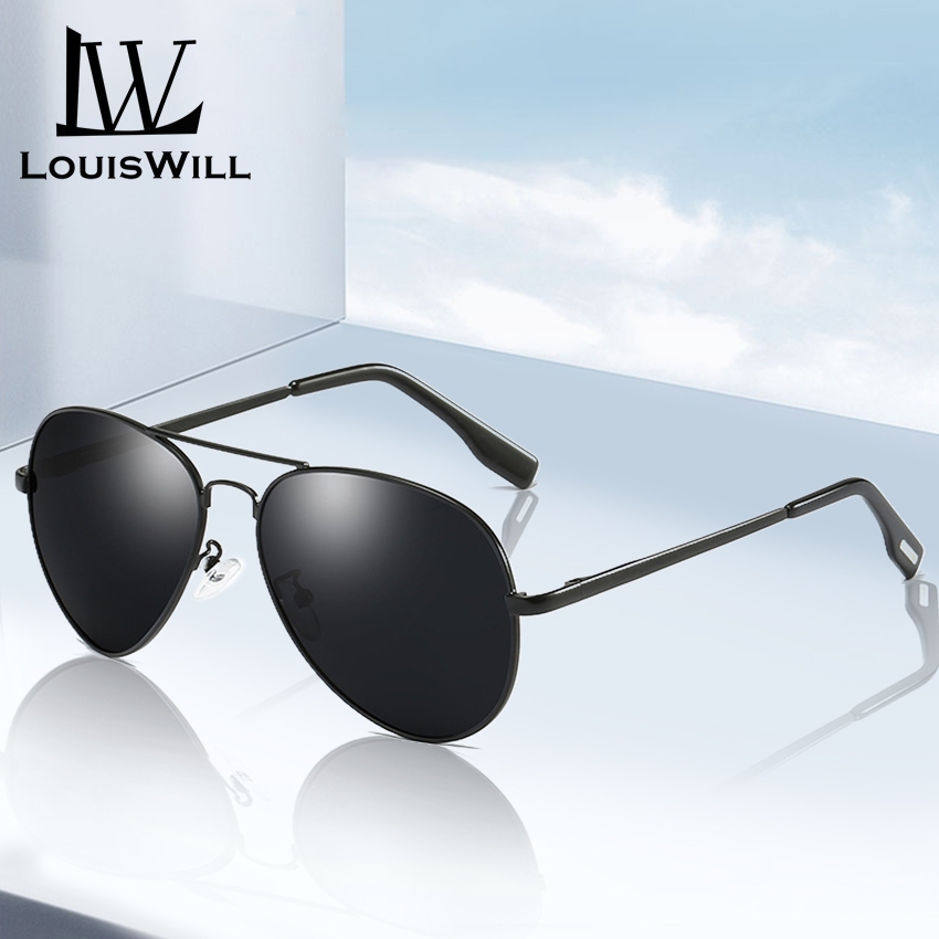 Louiswill ผู้ชาย Night Vision แว่นตากันแดดคลาสสิกแว่นตากันแดด Double Beam กรอบ UV400 แว่นตากันแดดโพลาไรซ์ Ultra Light ขายืดหยุ่น Anti Glare แว่นตาแว่นตาสําหรับกีฬากลางแจ้งขับรถ