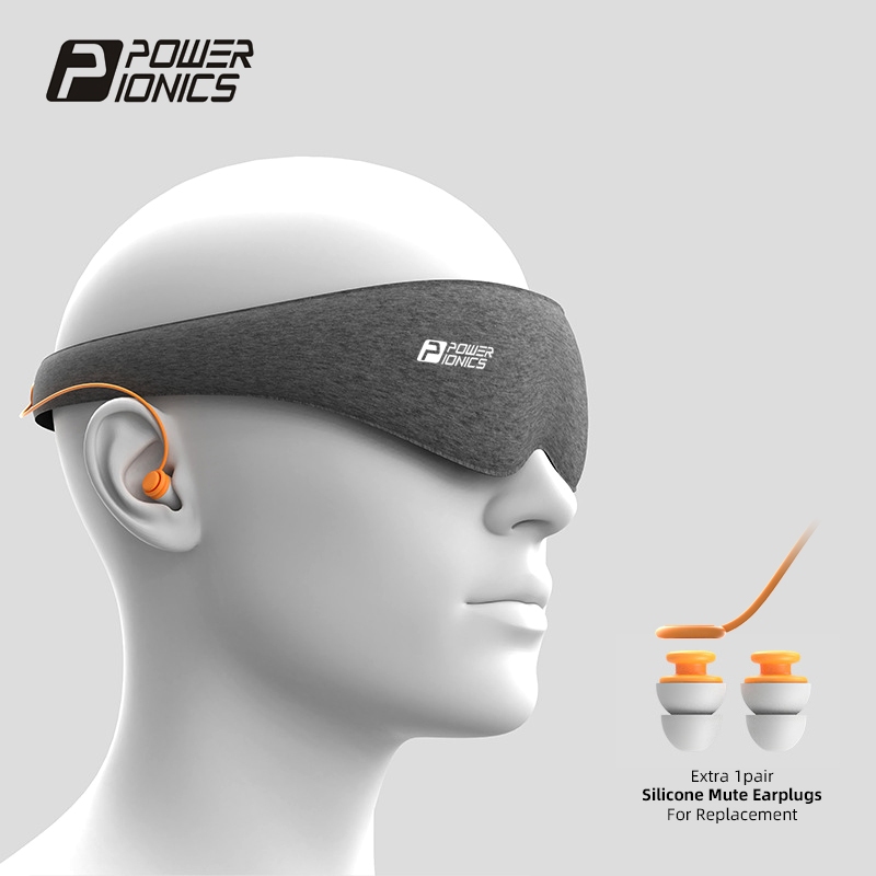 Power IONICS Travel Home 2In1 3D สบาย Deep Sleep Eye Mask ชุดลดเสียงรบกวนพร้อมปลั๊กหู