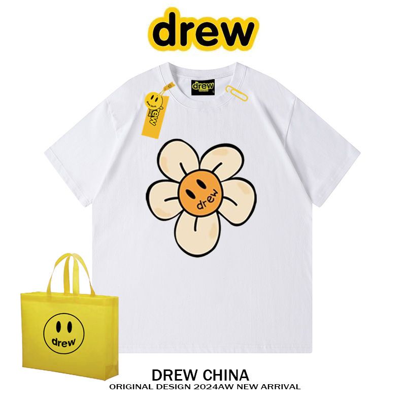 Bkmk Smiley Face แบรนด์อินเทรนด์ใหม่ดอกทานตะวันแขนสั้นเสื้อยืดสําหรับผู้ชายและผู้หญิง Niche Street หลวมนักเรียนคู่ INS
