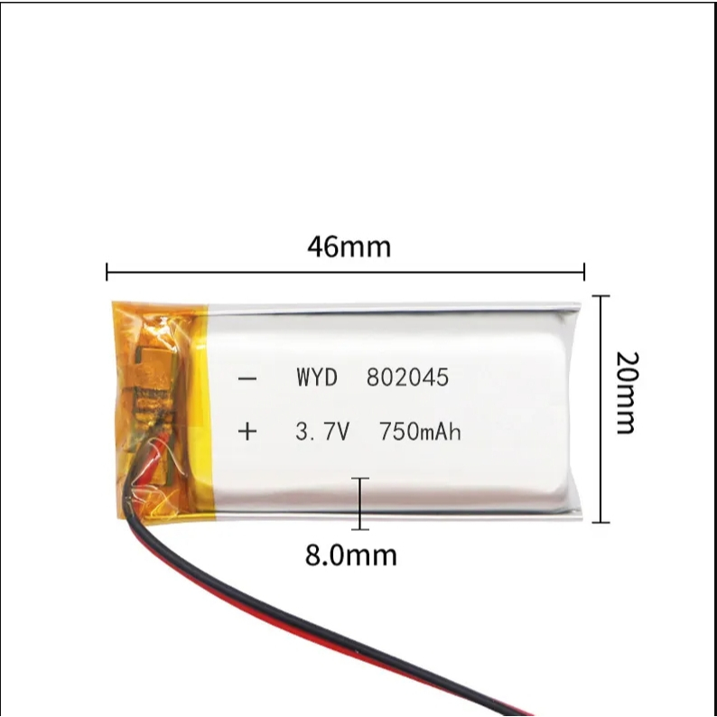 แบตเตอรี่ 3.7v 802045 แบตเตอรี่ 750mAh-