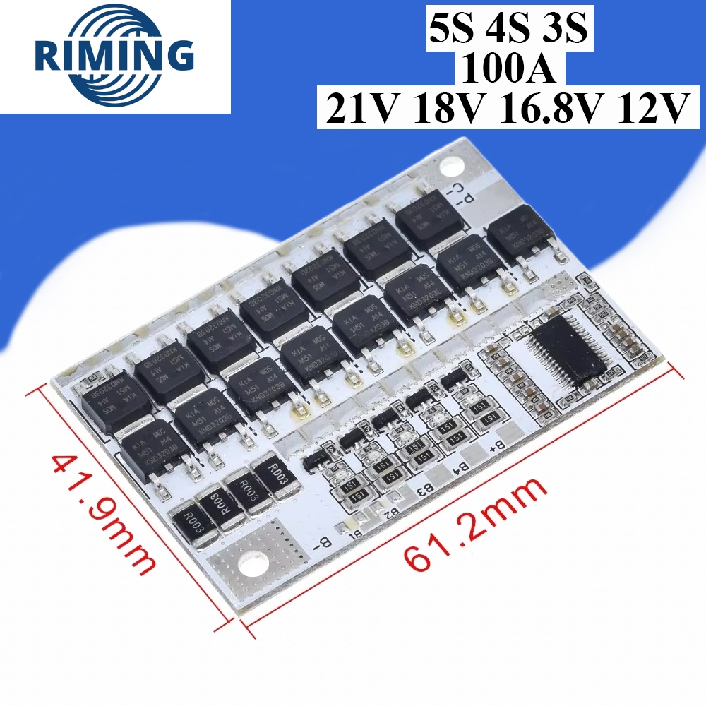 5s 4S 3S BMS 100A 21V 18V 16.8V 12V 18650 Li-ion LMO Ternary แบตเตอรี่ลิเธียมป้องกัน Circuit Board Balance ชาร์จ