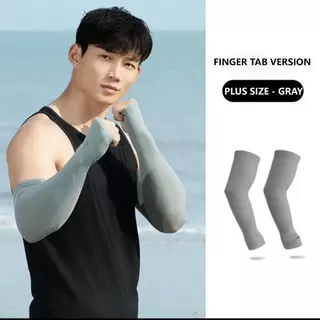 SOLOEVER Plus แขนยืดหยุ่น ผ้าไหมน้ำแข็ง สำหรับผู้ชาย ป้องกันแสงแดดขณะขี่จักรยานฤดูร้อน