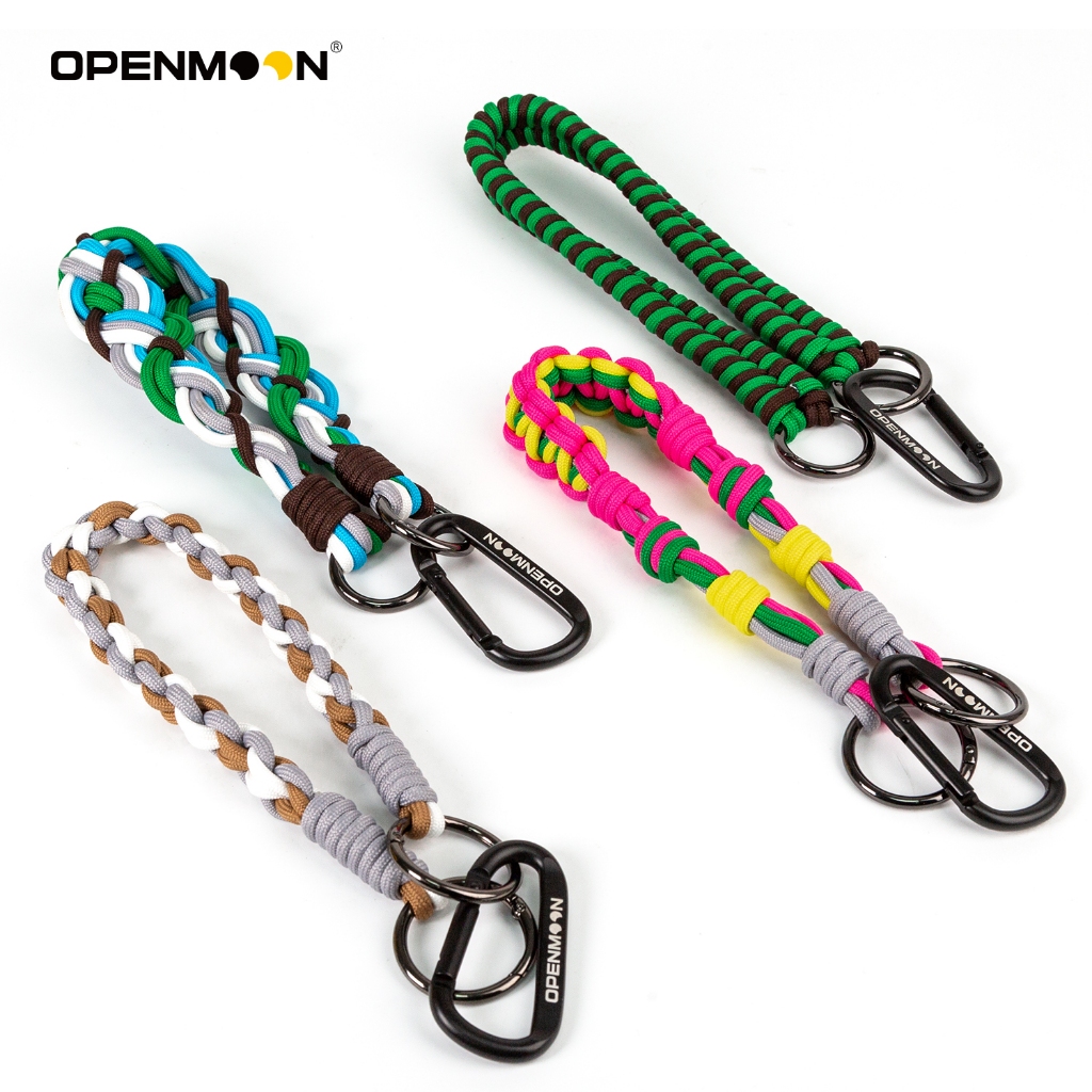OPENMOON พวงกุญแจเชือกถัก พร้อมคลิปพวงกุญแจ สําหรับกล้อง โฟโตมิเตอร์ เรนจ์ฟินเดอร์ GoPro และอุปกรณ์อื่น ๆ (4 สี)
