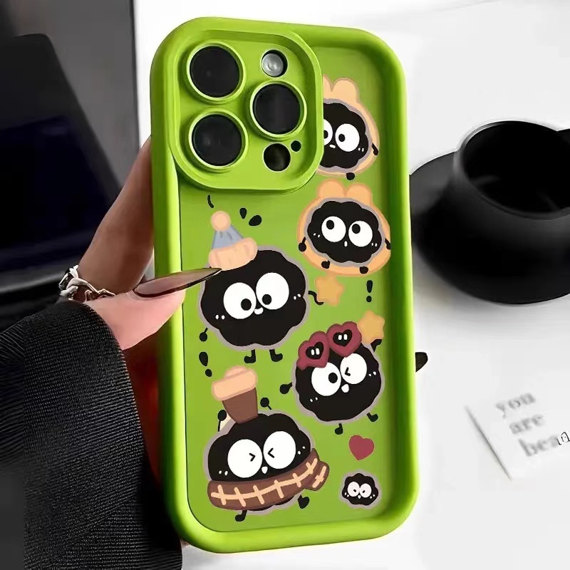 เคส VIVO Y81 Y81i Y81S Y83 Y66 Y65 Y67 Y85 V9 Y76 5G Y72 Y52 5G ซิลิโคนตลกน่ารักลูกโลกถ่านหินกรณีโทร