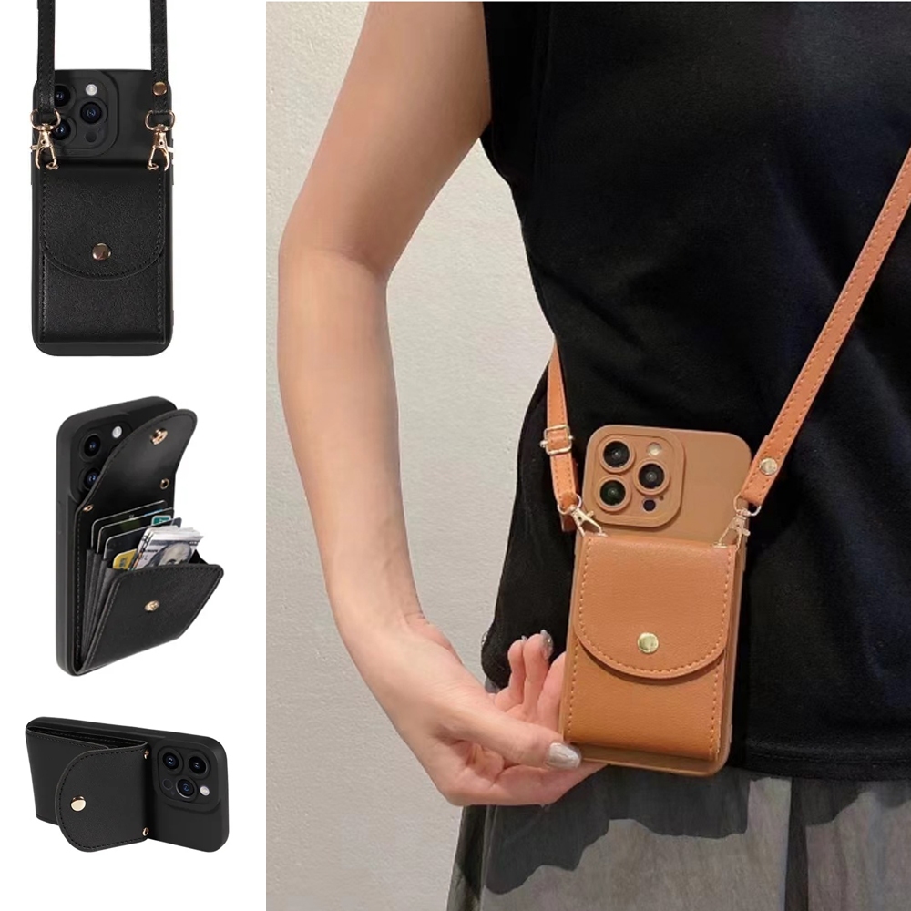 ออร์แกน กระเป๋าสะพายข้าง พร้อมเชือกเส้นเล็กสร้างสรรค์เคสโทรศัพท์ฝาครอบป้องกันเข้ากันได้สําหรับ ไอโฟน 15 14 13 12 11 X 16 17 18 มือโปร สูงสุด หรูหราผู้ถือบัตรปก