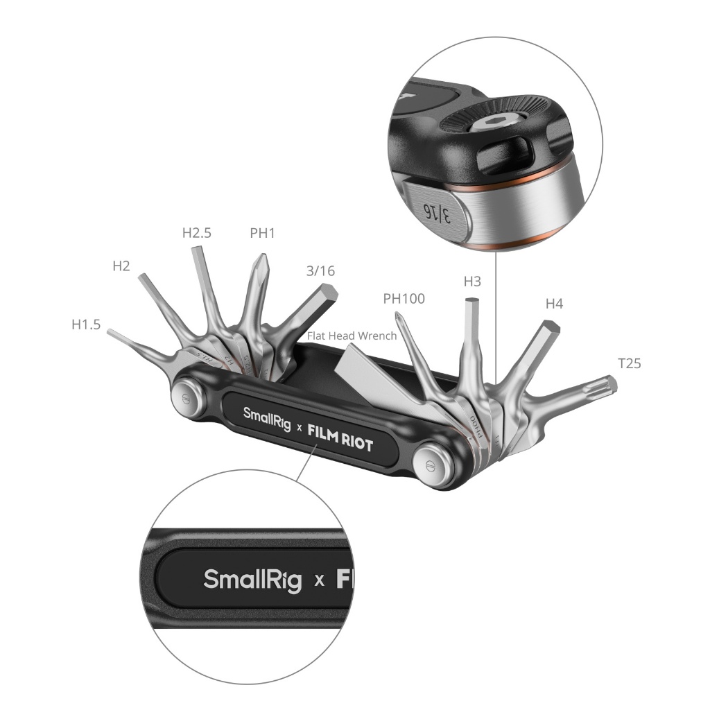 Smallrig x FILM RIOT ชุดประแจพับ 10-in-1 พร้อมตําแหน่งหลายมุม