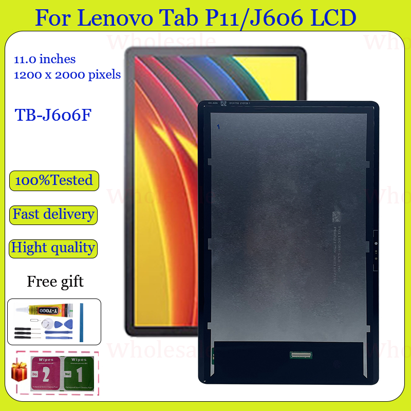 11 "จอแสดงผล LCD สําหรับ Lenovo Tab P11 TB-J606F J606 LCD Touch Screen Digitizer Sensor Assembly