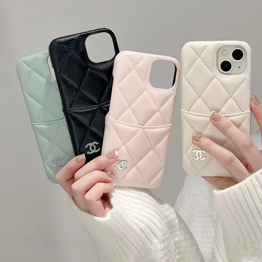 Ins iPhone กรณี Anti Slip น่ารักหนังแฟชั่นการ์ดแทรกเหมาะสําหรับ iPhone 16ProMax 16Pro 16 15ProMax 15Pro 15 14ProMax 14Pro 14 13 ProMax 13Pro 13 12ProMax 12Pro 12 11