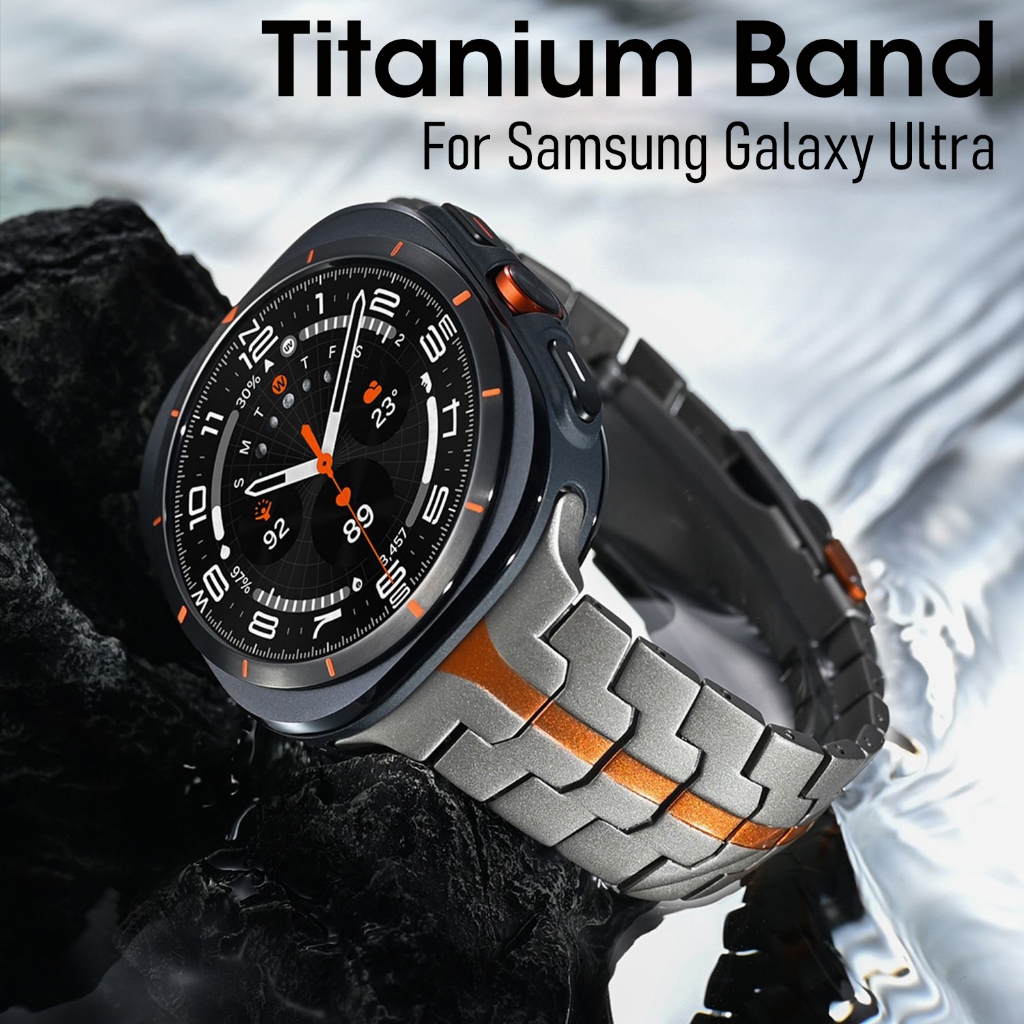 ไทเทเนียมสแตนเลสสตีลสําหรับ Samsung Galaxy นาฬิกา 8 คลาสสิก Ultra 47 มม.สายนาฬิกา Iron Man พับ Clasp สายโลหะสําหรับ Samsung Galaxy 7 6 5 4 44 มม.40 มม.Galaxy 6 คลาสสิก