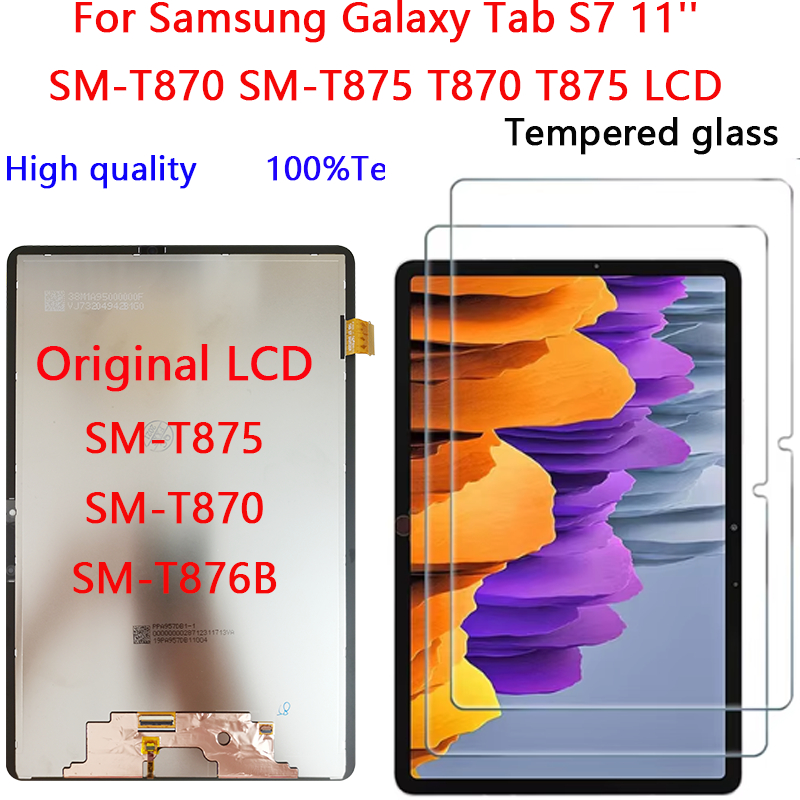SAMSUNG 11.0 "Original AAA + สําหรับSamsung Galaxy Tab S7 11 SM-T870 SM-T875 SM-T876B T870 T875 จอแส