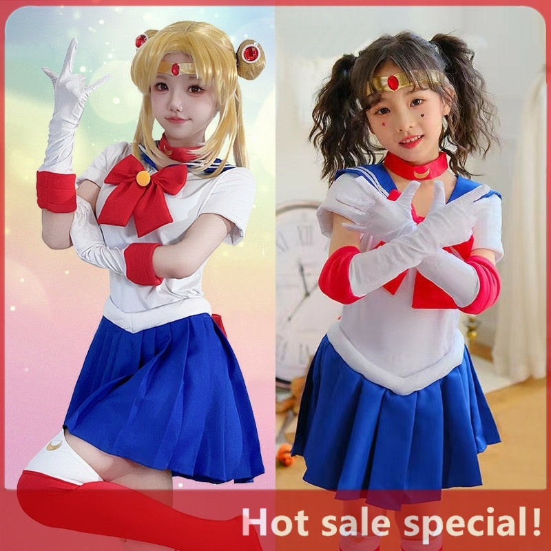 [HX-YAO] เซเลอร์มูนคอสเพลย์ผู้ใหญ่เด็กเครื่องแต่งกาย Tsukino Usagi cos เครื่องแต่งกายฮาโลวีนการ์ตูนแสดงเครื่องแต่งกาย
