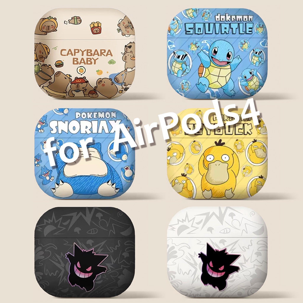 Pok é mon หูฟังสําหรับเคส AirPods 4/Pro3/Pro/2Gen นุ่มใหม่ ใช้งานร่วมกับหลายรุ่น