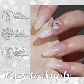 【Local】BORN PRETTY Glitter Jelly Milky White Nail Gel Polish Translucent Soak Off Nail Gel Vernis Semi Permanent Gel 10ml