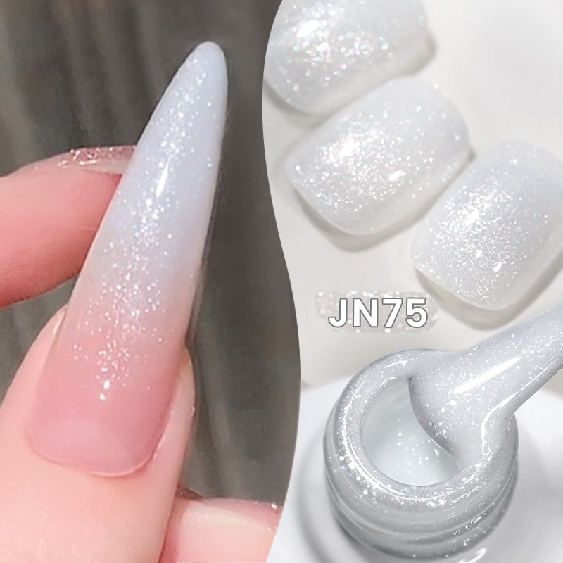 Born PRETTY 10ml Milky White Glitter Gel ยาทาเล็บโปร่งแสง Soak Off Jelly Nail Gel Vernis กึ่งถาวรเจล