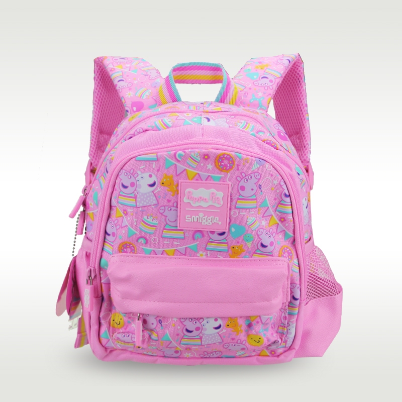 SMIGGLE ออสเตรเลีย ลักลอบ ต้นฉบับ กระเป๋านักเรียนเด็กเด็กไหล่กระเป๋าเป้สะพายหลังสาวน่ารัก เป๊ปป้า หมู น่ารัก1-4 ปี 11 นิ้ว