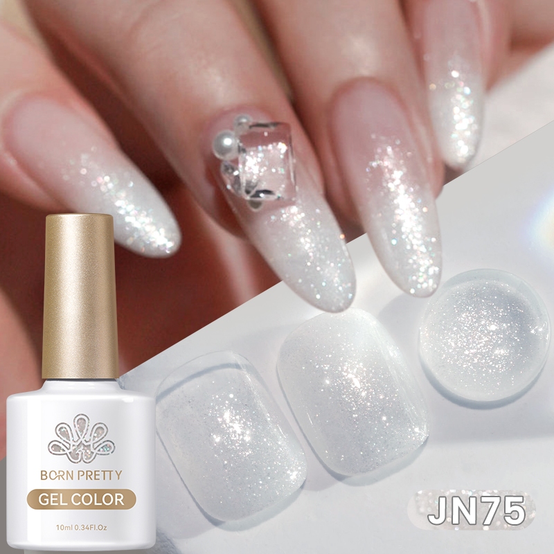 Born Pretty Jelly Nude Gel Polish โปร่งแสงสีชมพูมิลค์กี้สีขาวแต่งเล็บ Uv Led กึ่งถาวร Soak Off