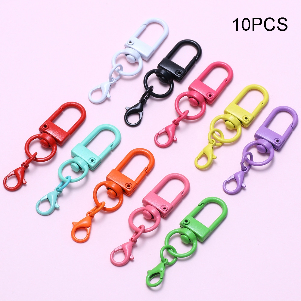 10 ชิ้น Key แหวนกุ้งก้ามกรามเข็มกลัดเครื่องประดับทําอุปกรณ์เสริม Keyfob Charm DIY สําหรับพวงกุญแจจี้