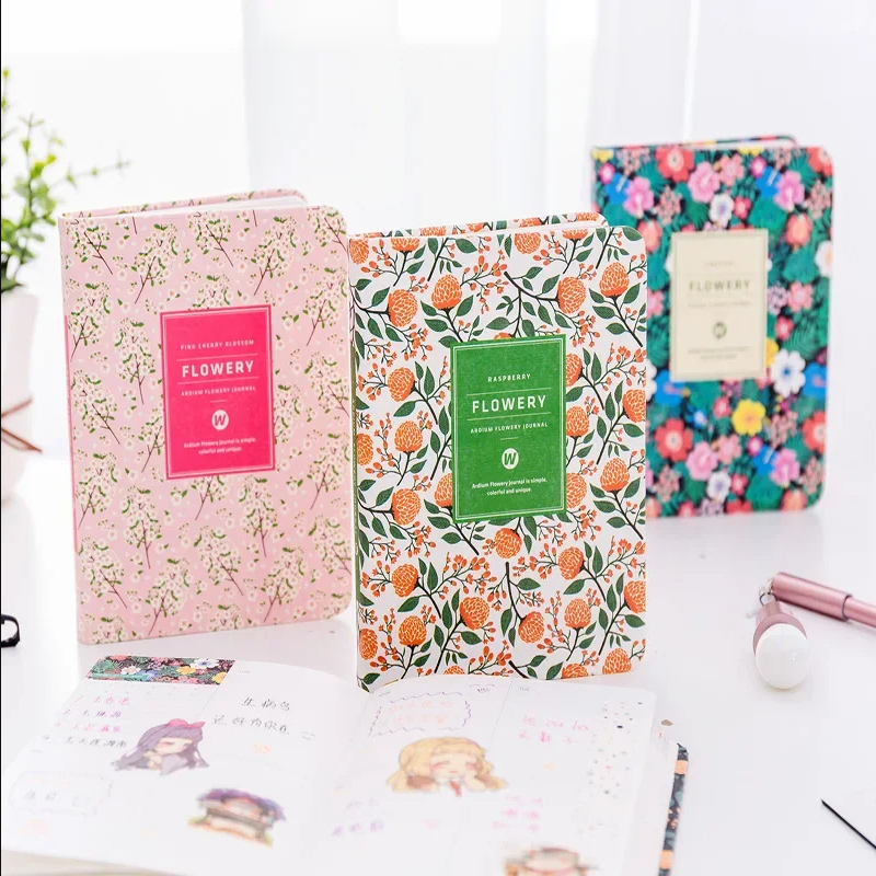 Kawaii Floral Planner Notebook A6/A5 รายปี Agenda Schedule Organizer รายเดือนรายสัปดาห์ Daily Planner Budget Book ไดอารี่สมุดบันทึก Notepad