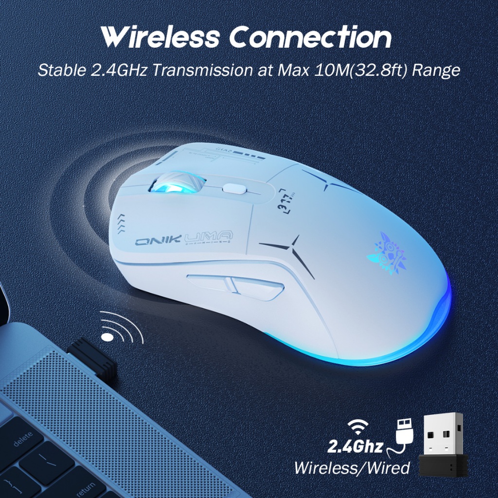 Onikuma K8 RGB หูฟังเกม+CW917 แพ็คเกจเมาส์เหมาะสําหรับ PC/แล็ปท็อป