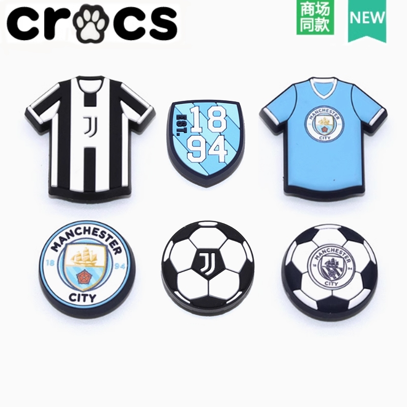 Crocs Crocs Zhibixing Accessories Hole Shoes Flower Juventus x Manchester City Club Football Joint Model