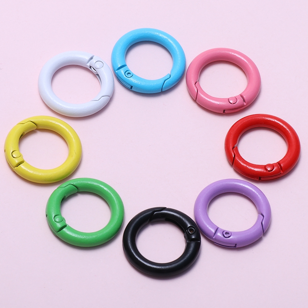 10ชิ้น สีอบสีโลหะผสมสังกะสีฤดูใบไม้ผลิขดลวดกระเป๋าแขวนหัวเข็มขัดอุปกรณ์เสริมเปิดหัวเข็มขัดสปริง
