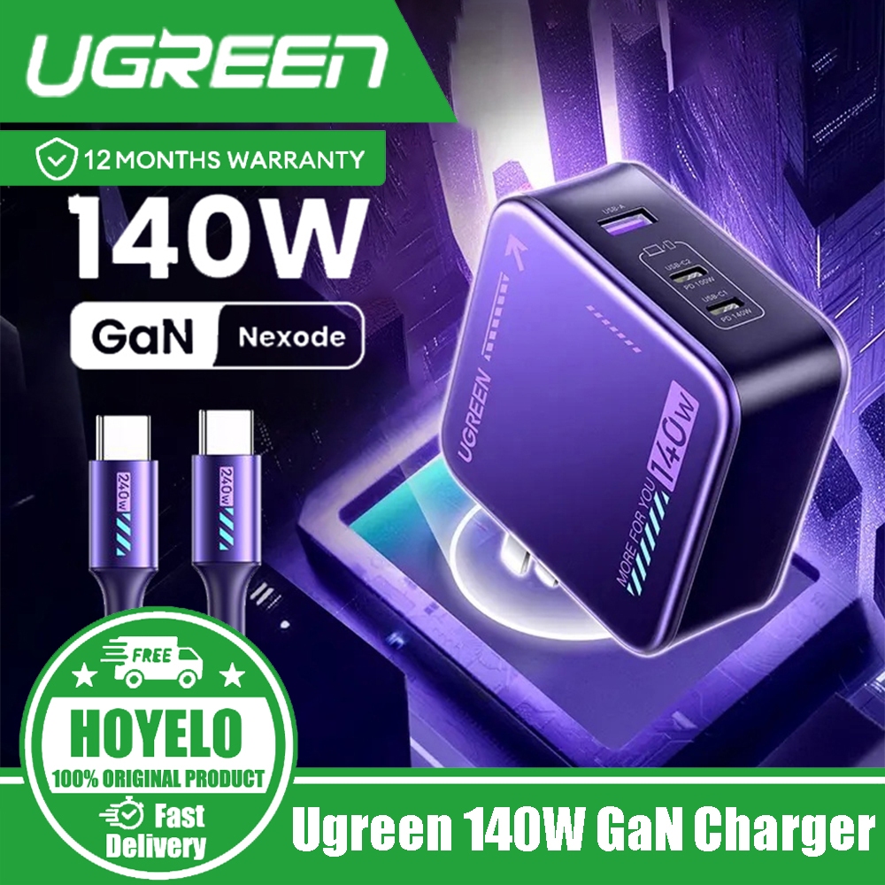 Ugreen 140W GaN Charger Nexode USB C Charger 3-Port Fast Charger PD3.1 PPS Wall Charger
