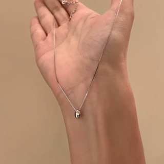 จากไทย 1วันถึง💕สร้อยคอเงินสเตอร์ลิงบริสุทธิ์ 925 จี้ถั่วเงิน…