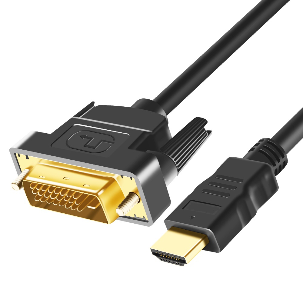 1m HDMI เข้ากันได้กับสาย DVI HD 1080P 3D DVI to HD สาย DVI-D 24+1 พินอะแดปเตอร์สายเคเบิลชุบทองสําหรับ XBOX HDTV โปรเจคเตอร์ PlayStation 4 PS4/3 กล่องทีวี