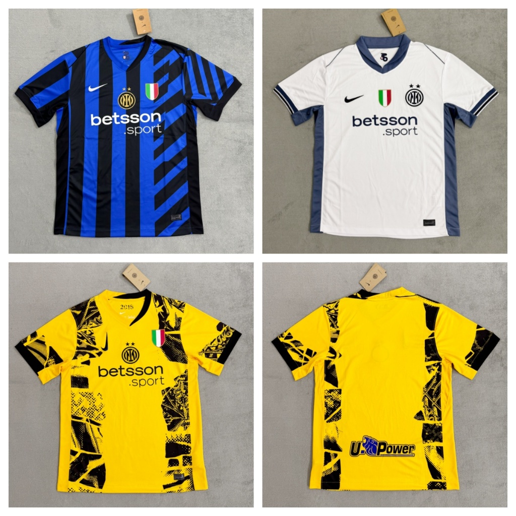 แฟนๆ 24-25 Inter Milan Home Away เสื้อฟุตบอลผู้ชายคุณภาพสูงที่สาม S-4XL