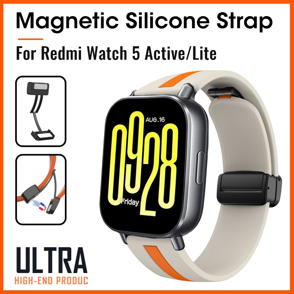 แม่เหล็กพับ Clasp สายซิลิโคนสําหรับ Redmi นาฬิกา 5 Active Watchband Breathable กีฬาซิลิโคนเหลวสําหรับ Xiaomi Redmi นาฬิกา 5 Lite สําหรับ Redmi นาฬิกา 4 3 เปลี่ยนวง