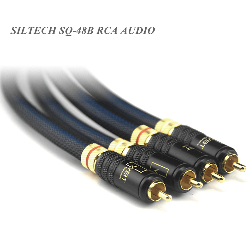 เนเธอร์แลนด์ Siltech สีเงิน 48BG3 ไข้เกรด HIFI สายสัญญาณเสียง Silver-Plated สายสัญญาณเสียง RCA การเช