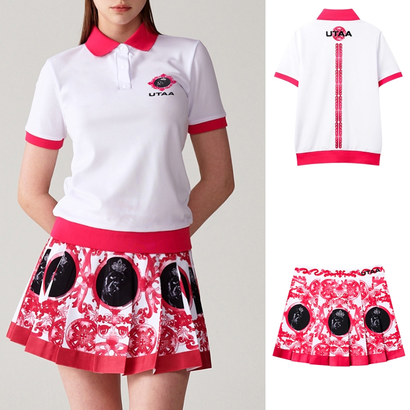 24 สไตล์ใหม่ UTAA Golf สุภาพสตรีกีฬาชุดเดรสพิมพ์ลายแห้งเร็วกลางแจ้ง