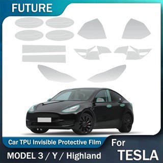สําหรับ Tesla Model Y/3 & Model Highland 2024 TPU ไฟหน้ารถไฟ…